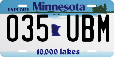 MN license plate 035UBM