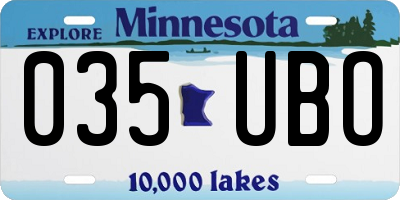 MN license plate 035UBO