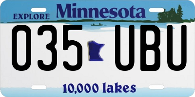 MN license plate 035UBU