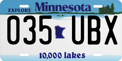MN license plate 035UBX
