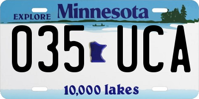 MN license plate 035UCA