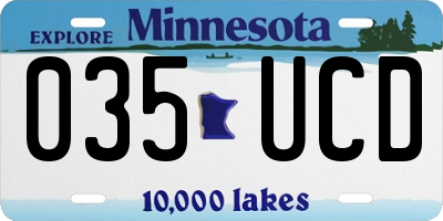 MN license plate 035UCD