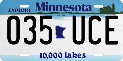 MN license plate 035UCE