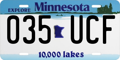 MN license plate 035UCF