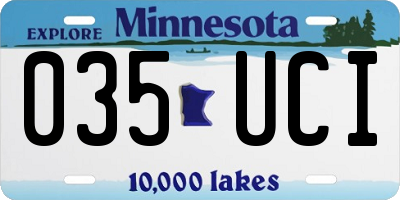 MN license plate 035UCI