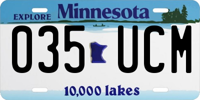 MN license plate 035UCM