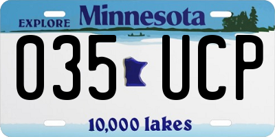 MN license plate 035UCP