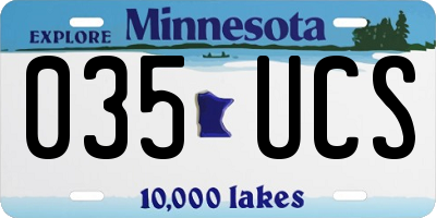 MN license plate 035UCS