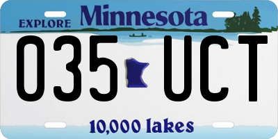 MN license plate 035UCT