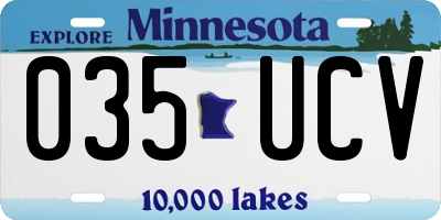 MN license plate 035UCV