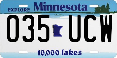 MN license plate 035UCW