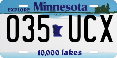 MN license plate 035UCX