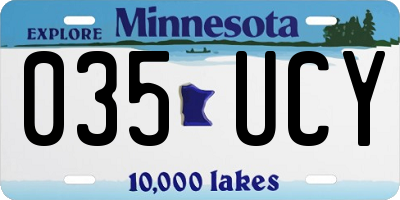 MN license plate 035UCY