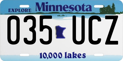 MN license plate 035UCZ