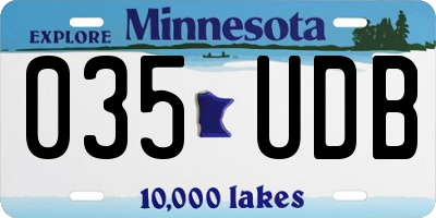 MN license plate 035UDB