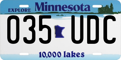 MN license plate 035UDC