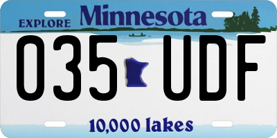 MN license plate 035UDF