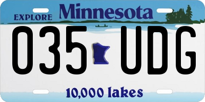 MN license plate 035UDG