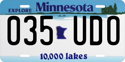 MN license plate 035UDO