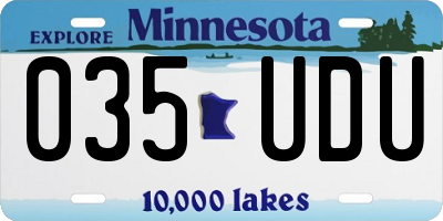 MN license plate 035UDU