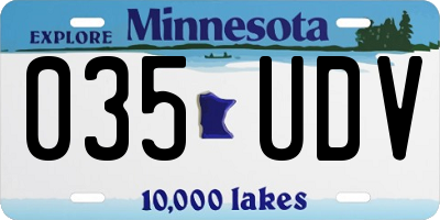 MN license plate 035UDV