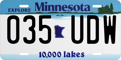 MN license plate 035UDW