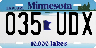 MN license plate 035UDX