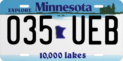 MN license plate 035UEB