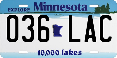 MN license plate 036LAC