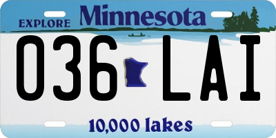 MN license plate 036LAI