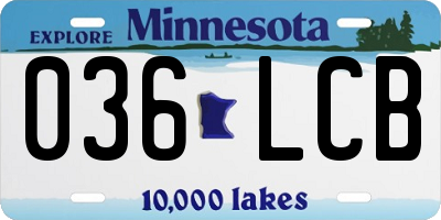 MN license plate 036LCB