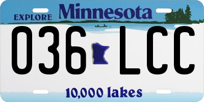 MN license plate 036LCC