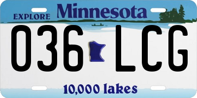 MN license plate 036LCG