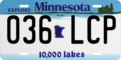 MN license plate 036LCP