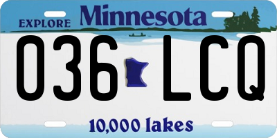 MN license plate 036LCQ
