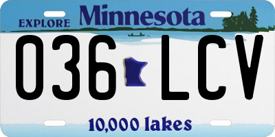MN license plate 036LCV