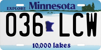 MN license plate 036LCW