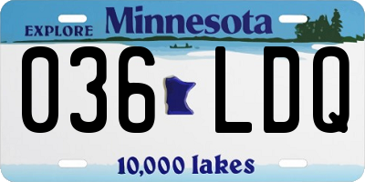 MN license plate 036LDQ