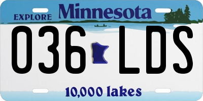 MN license plate 036LDS