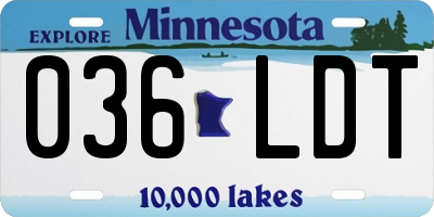 MN license plate 036LDT