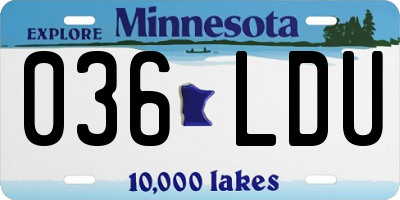 MN license plate 036LDU