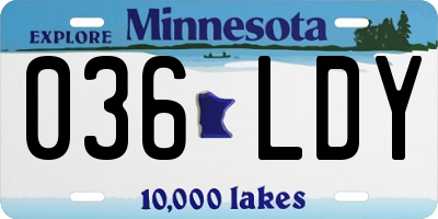 MN license plate 036LDY