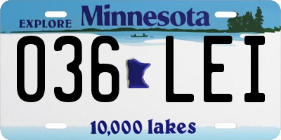 MN license plate 036LEI