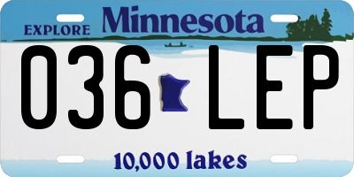 MN license plate 036LEP