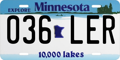 MN license plate 036LER
