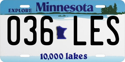 MN license plate 036LES