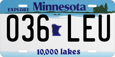 MN license plate 036LEU