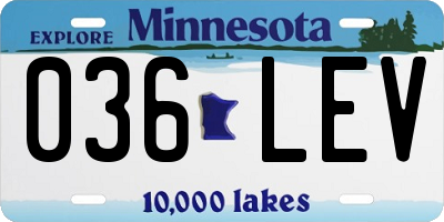 MN license plate 036LEV