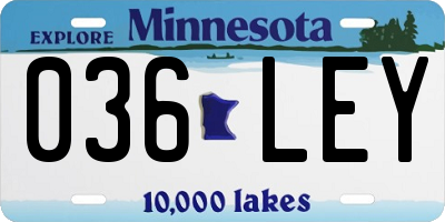 MN license plate 036LEY