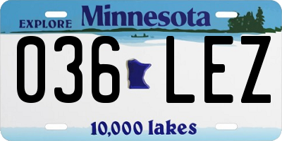MN license plate 036LEZ